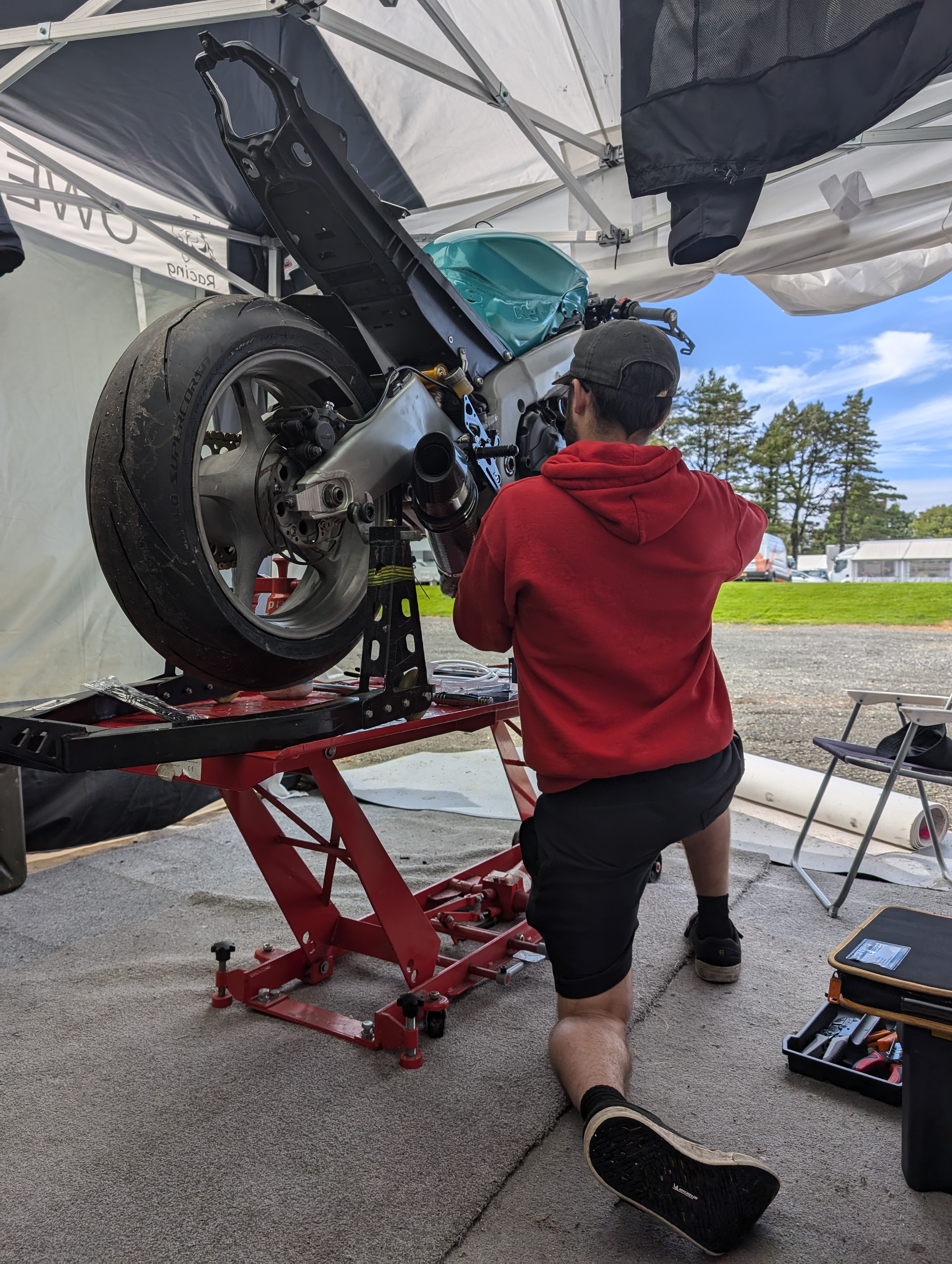 Bike build in the workshop